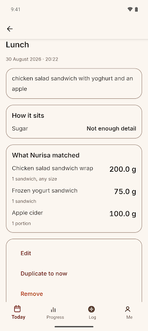 Nurisa: Food Diary & Habits Screenshot 2