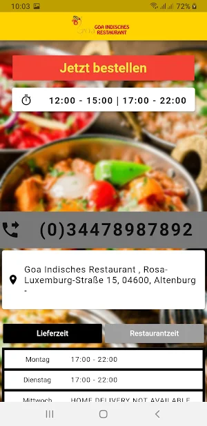 Goa Indisches Restaurant Screenshot 1