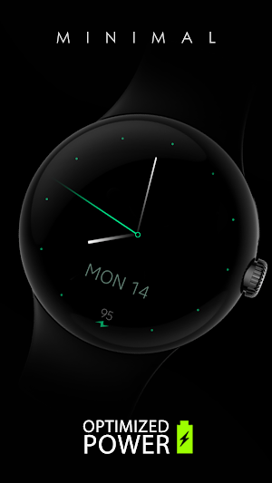 Minimal Black v27 watch face Screenshot 1