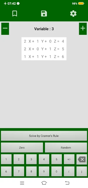 Cramer's Rule Solver Screenshot 0