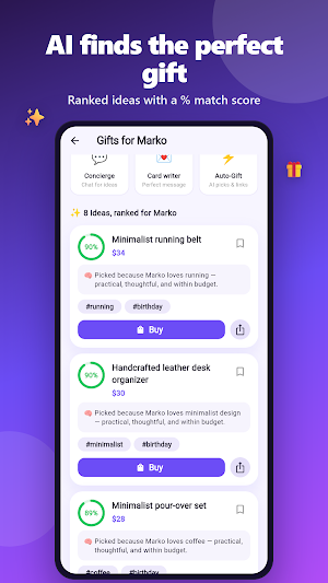 Occa: AI Birthday Gift Ideas Screenshot 1