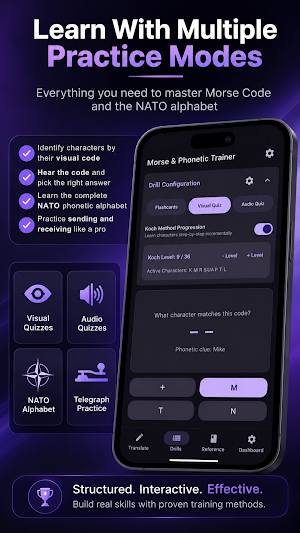 Morse & NATO Phonetic Trainer Screenshot 1