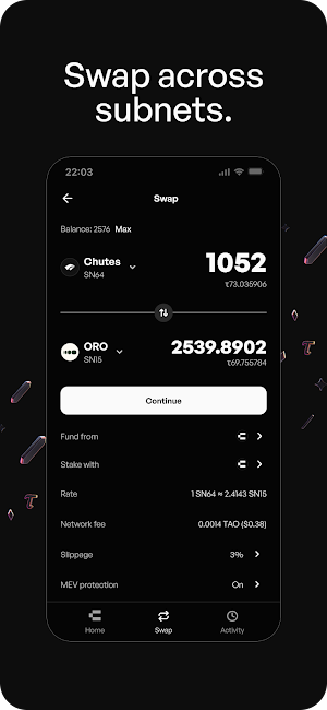 Crucible: Bittensor Wallet Screenshot 1