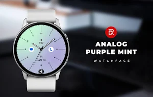 Analog Purple Mint Watch Face Screenshot 0