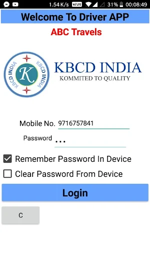 KBCD DRIVER APP Screenshot 3