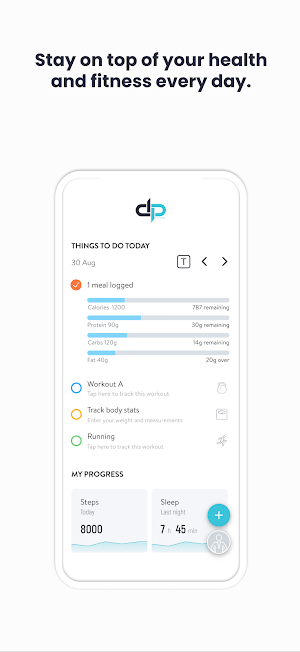 DP Fitness App Screenshot 1