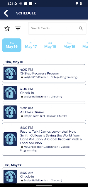 Smith College Reunion Screenshot 1