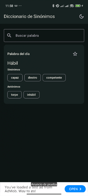 Diccionario de Sinonimos Screenshot 1