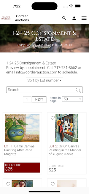 Cordier Auctions Screenshot 1