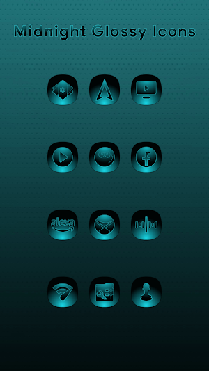 Midnight Glossy Teal Icons Screenshot 3
