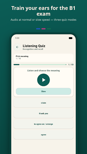 B1 German Words: Vocabulary Screenshot 1