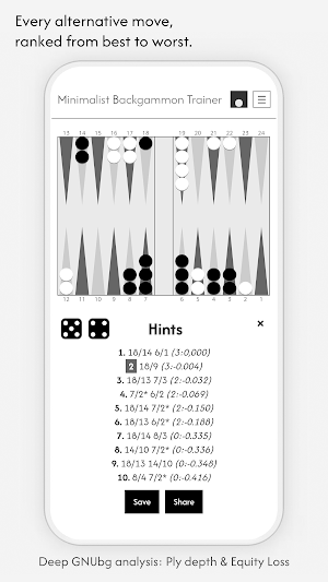 Minimalist Backgammon Trainer Screenshot 3