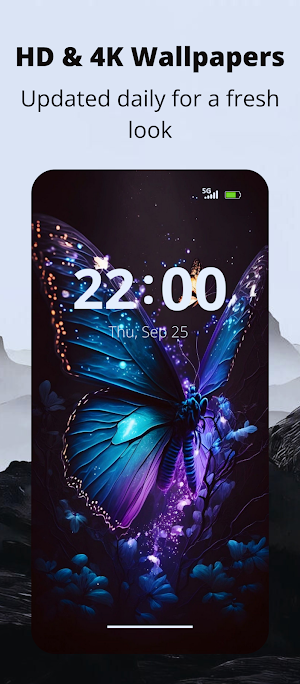 Neon Butterfly Glow Wallpaper Screenshot 2
