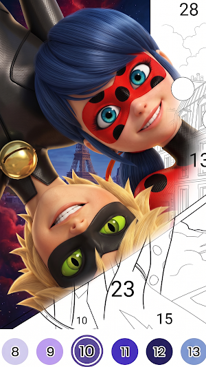 Ladybug Color by Number Game Screenshot 2