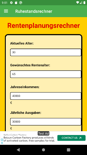 Darlehensrechner Sondertilgung Screenshot 1