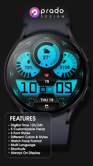 PRADO 84 Digital Watch Face Screenshot 2