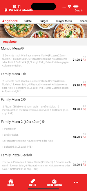 Pizzeria Mondo Online Screenshot 2