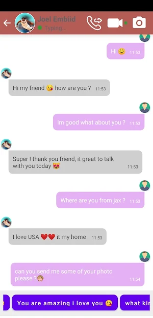 Joel Embiid Fake Call Chat Screenshot 3