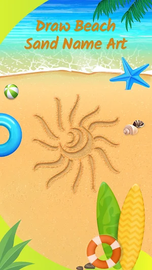 Draw Beach Sand Name Art Screenshot 0