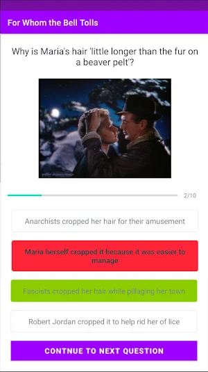 "For Whom the Bell Tolls" Quiz Screenshot 2
