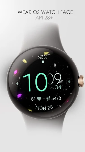Christmas digital watch face Screenshot 0