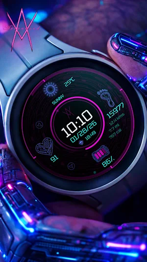 Cyberpunk Inspired Watch Face Screenshot 1