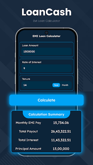 LoanCash EMI Loan Calculator Screenshot 2
