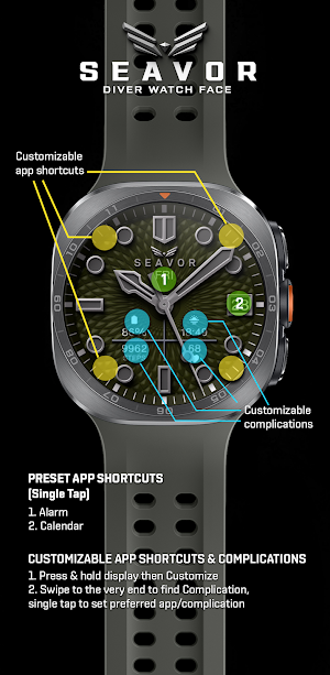 BLZ SEAVOR - Diver Watch Face Screenshot 2