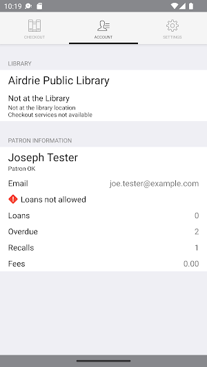 Airdrie Library Checkout Screenshot 2