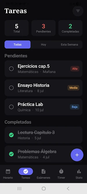 Horario de estudio y agenda Screenshot 2