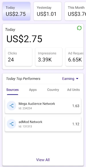 AdReporter - Ads Earning Dash Screenshot 1