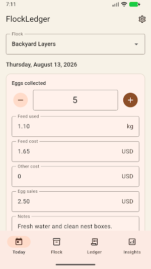 FlockLedger: Chicken & Egg Log Screenshot 1