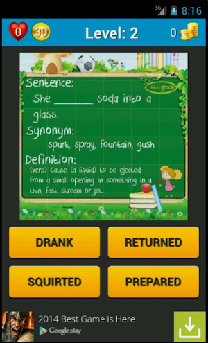 Vocabulary Quiz Screenshot 3