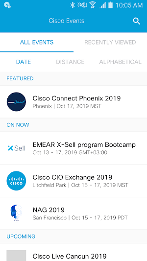 Cisco Events screenshot 2