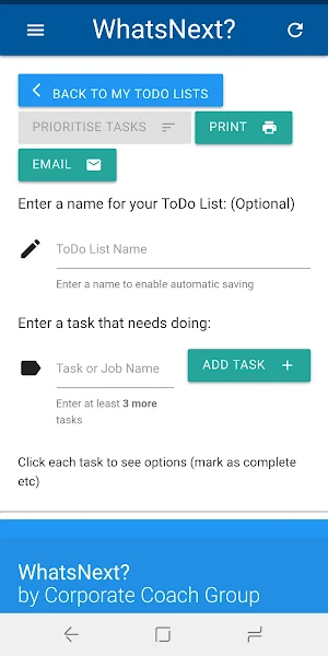 WhatsNext? Screenshot 2