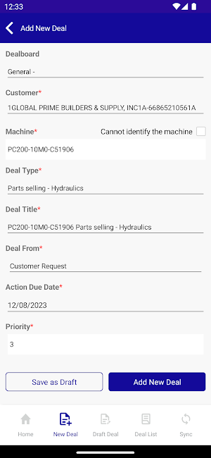 Komatsu Aftersales Support App Screenshot 1