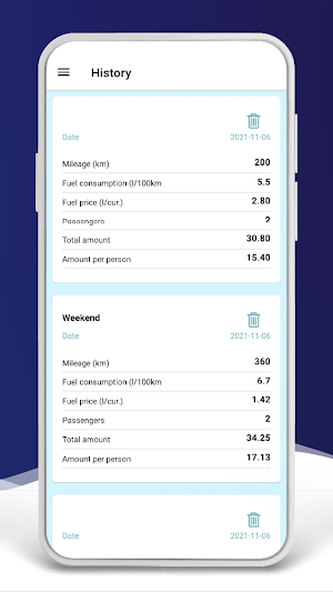Calculator: Easy Fuel Counter Screenshot 3