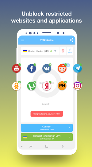 VPN Ukraine - Get Ukrainian IP or unblock sites Screenshot 1