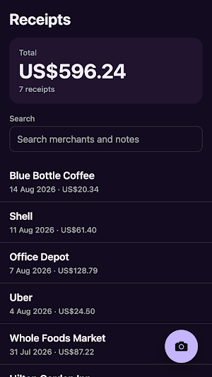 LensExpense — Expense Tracker Screenshot 0