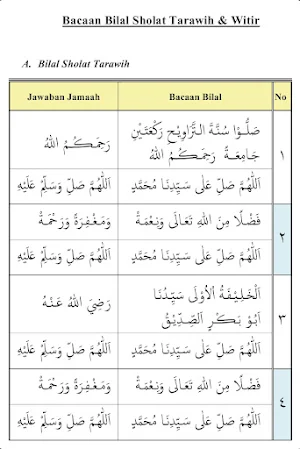 Bacaan Bilal Tarawih Dan Witir Screenshot 1