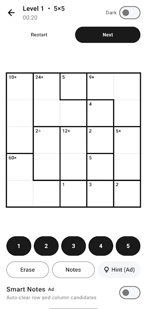 Mathdoku: Logic Grid Puzzle Screenshot 3