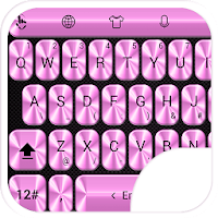 Keyboard Theme Metallic Fuxia