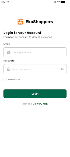 EkoShoppers Delivery Screenshot 0