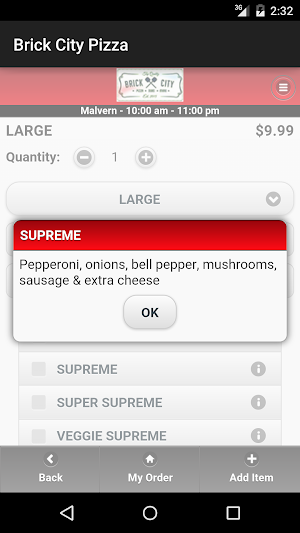 Brick City Pizza Screenshot 2