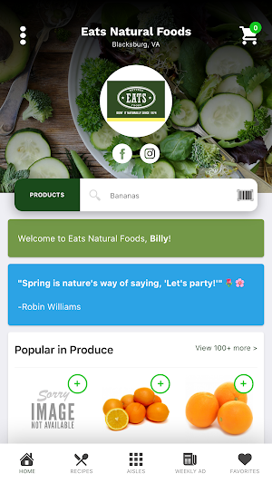 Eats Natural Foods Screenshot 0
