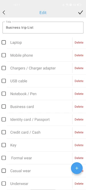 Preference List Screenshot 2