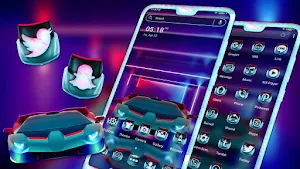 Neon Sports Car Theme Screenshot 0