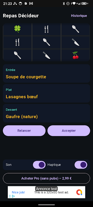 Repas Décideur rapide Screenshot 2