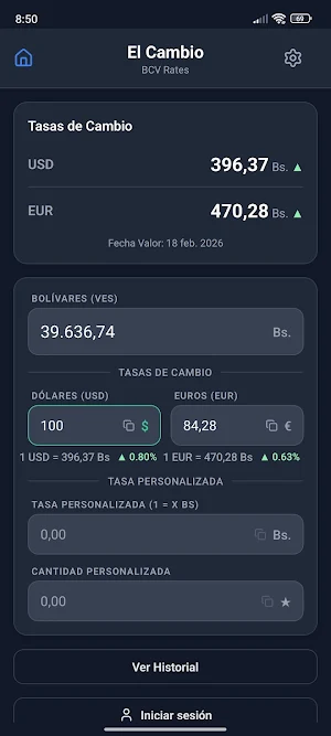 El Cambio - Convertidor BCV Screenshot 2