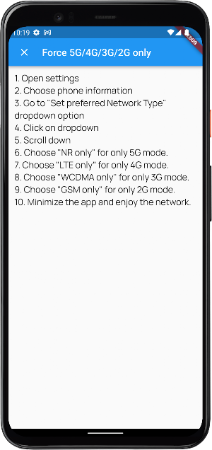 5G Check & Force 5G / 4G  only Screenshot 3